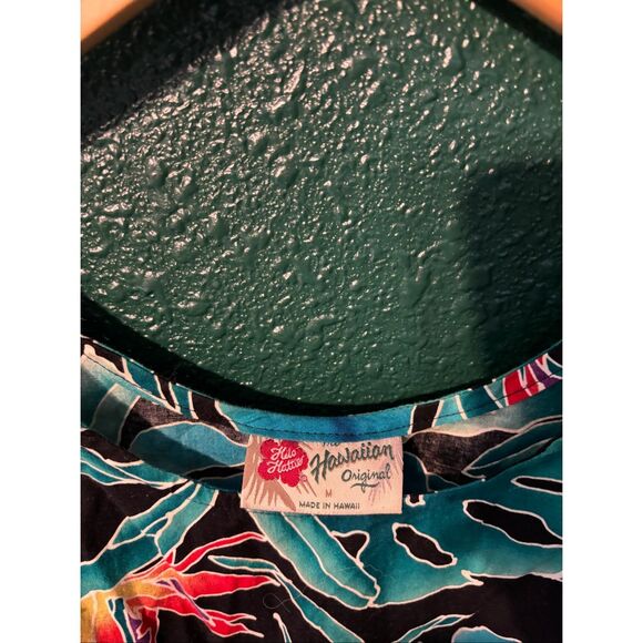 Hilo Hattie Floral Hawaiian Sarong Dress Women’s Medium Turquoise Blue Beach Res - Picture 2 of 3